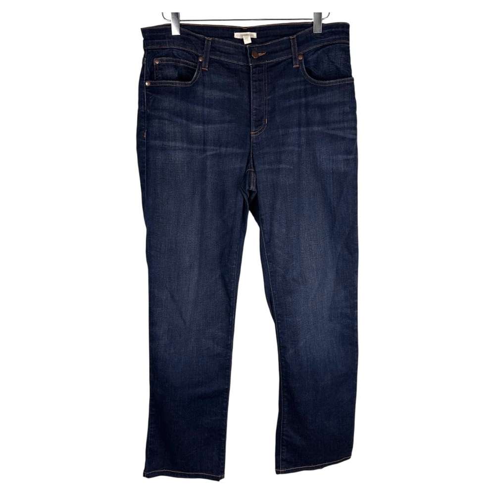 EILEEN FISHER DARK WASH STRAIGHT LEG JEANS